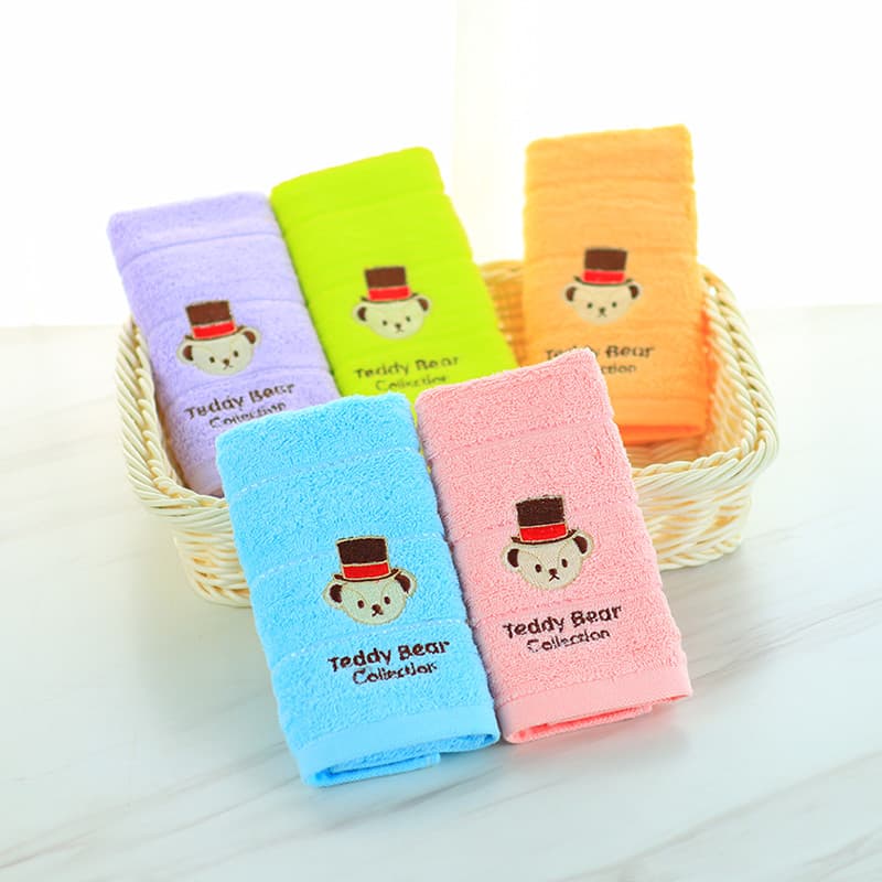 Jieliya toalha infantil de algodão puro absorvente 6762 ursinho de pelúcia desenho animado toalha pequena promoção de to