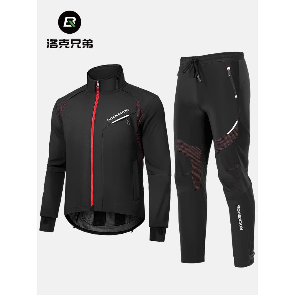 Rock irmãos camisa de ciclismo terno outono inverno velo quente calças de manga comprida ao ar livre ciclismo roupas esp