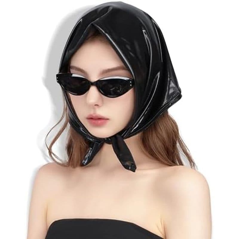 Lenço De Cabeça Para Mulheres – Cabelo Elástico Brilhante Quadrado Bandana Pescoço Macio E Confortável De 23.6 Polegadas
