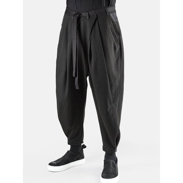 GAOSTUDIOS Macacão Masculino Até o Tornozelo Calça Casual Pés Pequenos Streamer Harlan Diagonal Match Shawn Yue ins Calç