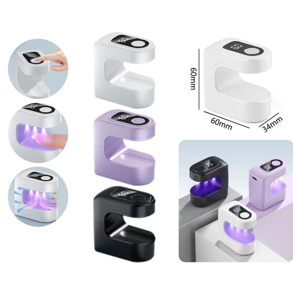 Mini Cabine Led Uv Para Unhas Em Gel 60x60x34mm, Carregamento USB, Bivolt Compacta e Portátil P.HQ