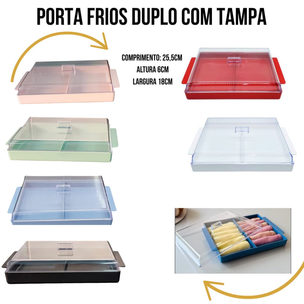 PORTA FRIOS DUPLO COM TAMPA