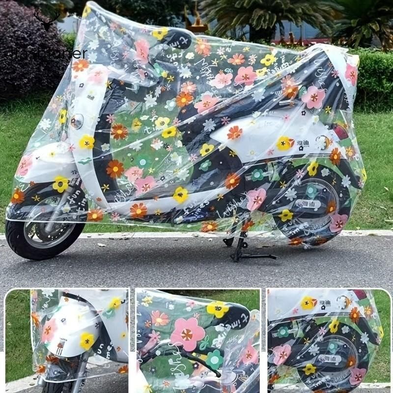 Capa De Bicicleta EVA Com Estampa Floral-Resistente Ao Sol À Prova D'água Para Bicicletas Elétricas E Motocicletas