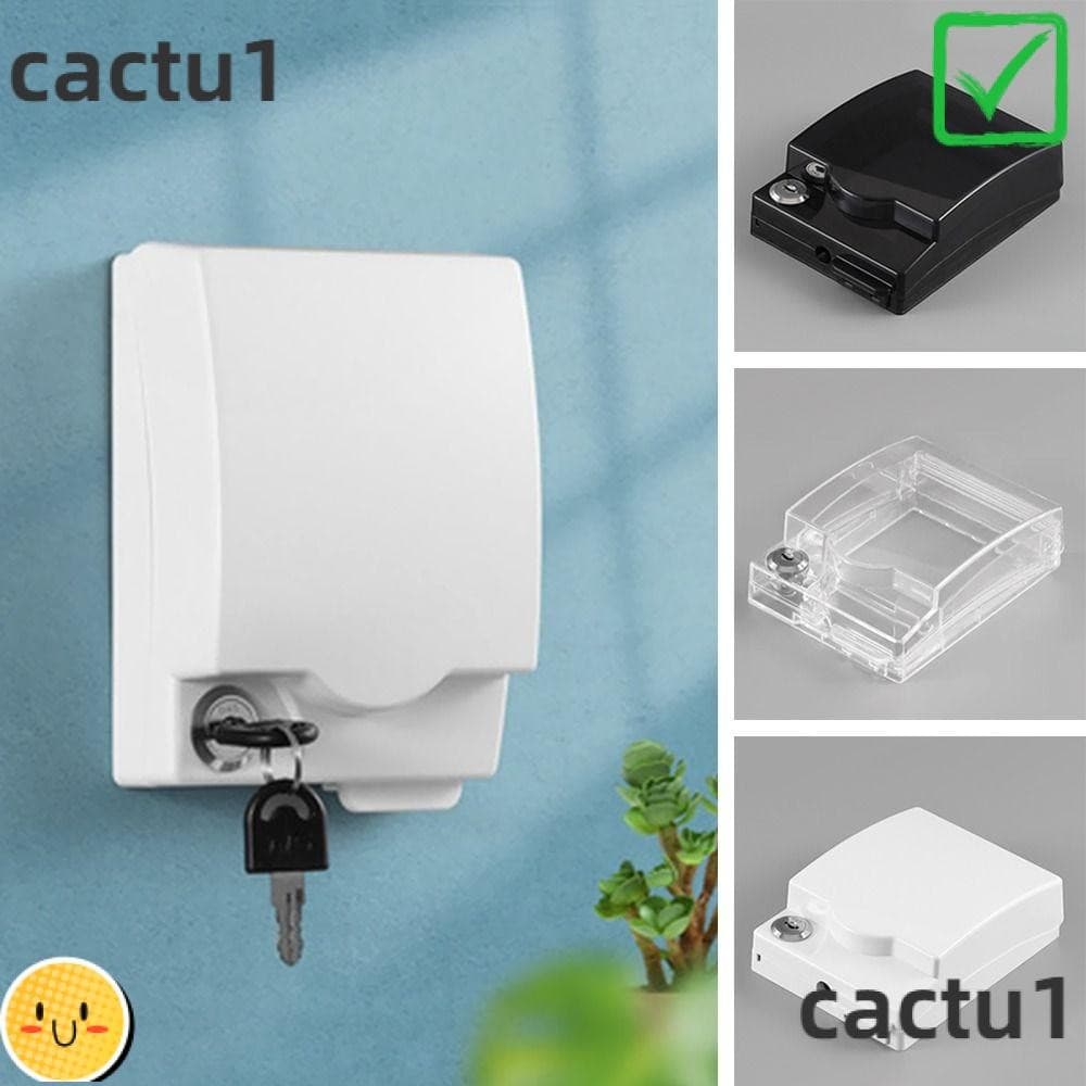 Capa Protetora Do Interruptor CACTU , Caixa Impermeável De Soquete De Plástico Autoadesivo , Proteção Com Fechadura