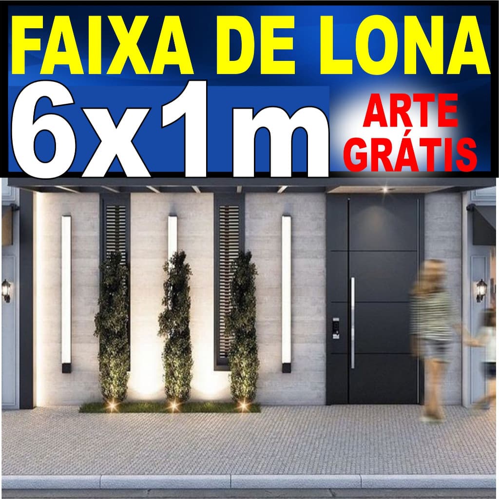 FAIXA DE LONA / BANNER  6X1 PERSONALIZADA ARTE GRATIS