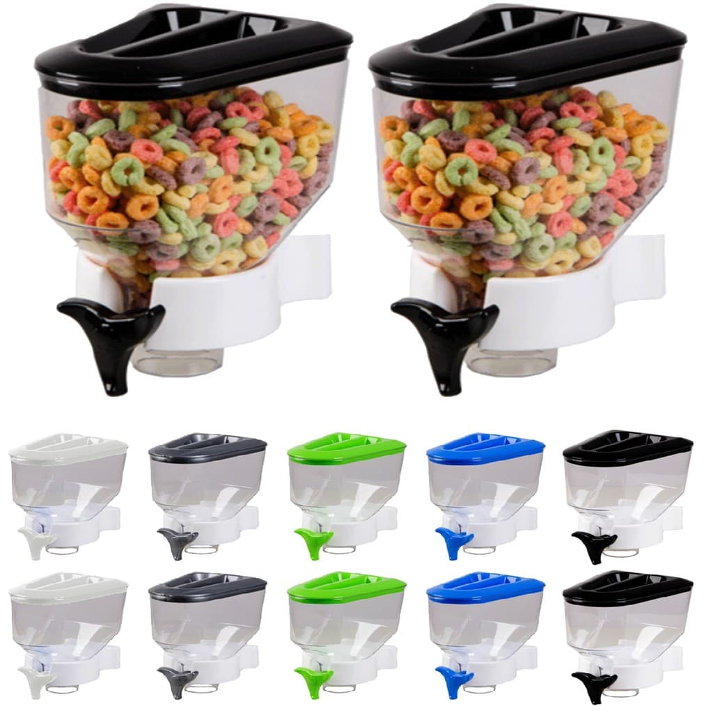 Kit 12 Dispenser de Parede Porta Alimentos Mantimentos Cereais Grãos Armazenamento 1,4 Litros