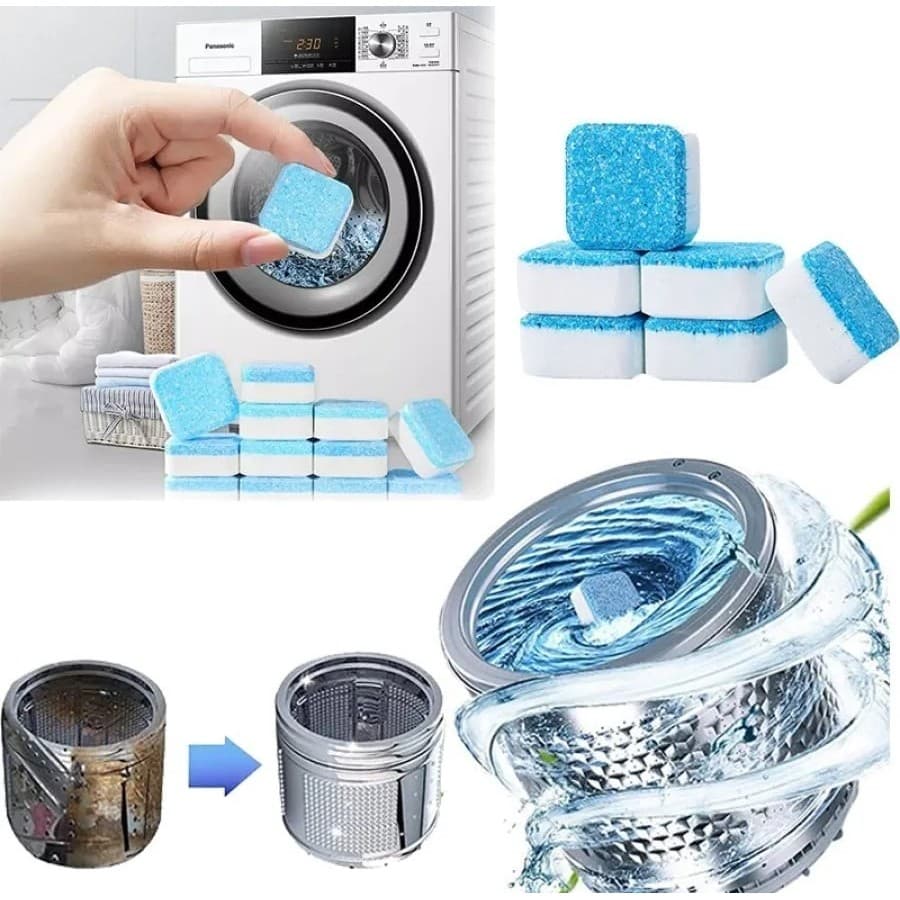 Kit10 Tabletes Pastilhas Limpar Máquinas Lavar Roupa Limpeza