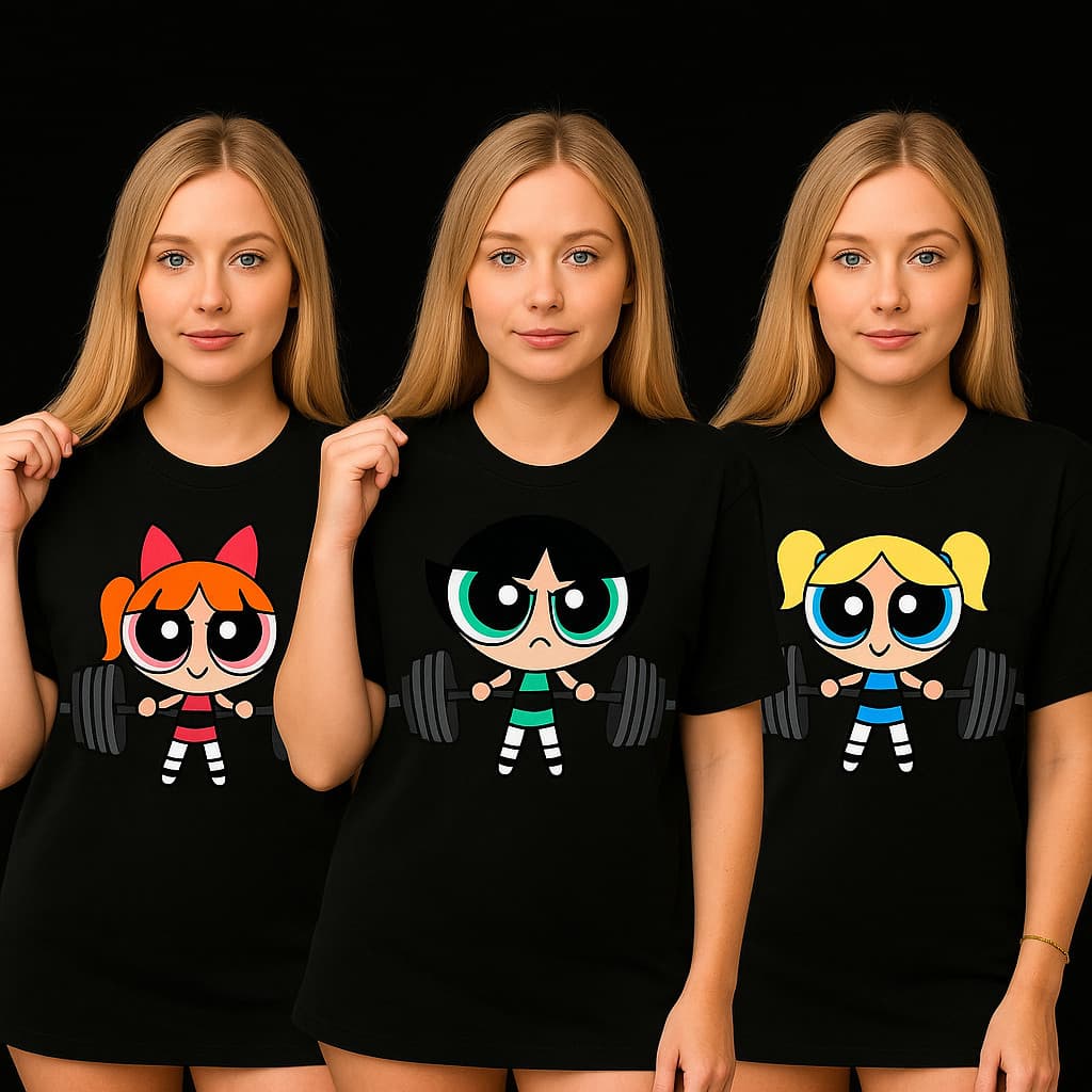 Kit com 3 Camisas Femininas  De Treino 100% Algodão Super Poderosas