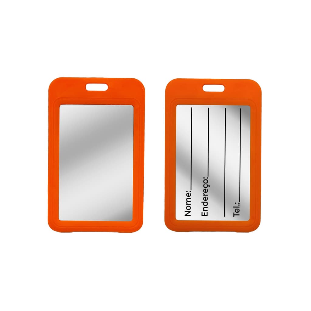 Porta Crachá e Credencial Vertical Para Eventos e Trabalho - Laranja