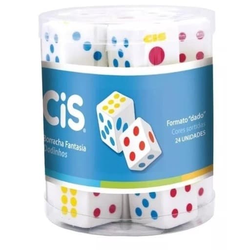 Borracha Cis Dadinhos Pote 24 Unidades Cis
