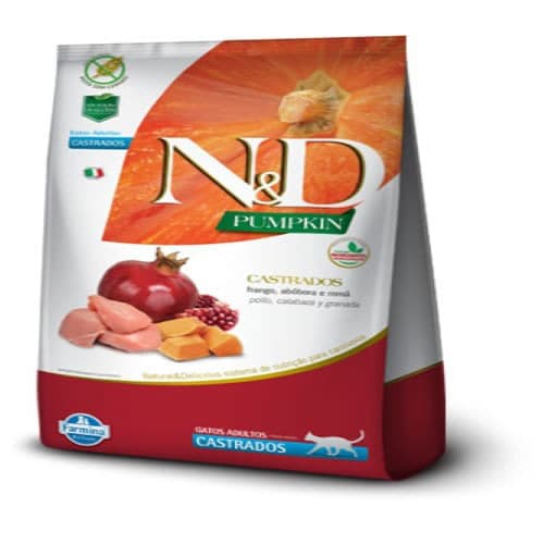 Ração Farmina N&D Pumpkin para Gatos Adultos Castrados sabor Frango e Romã 400g