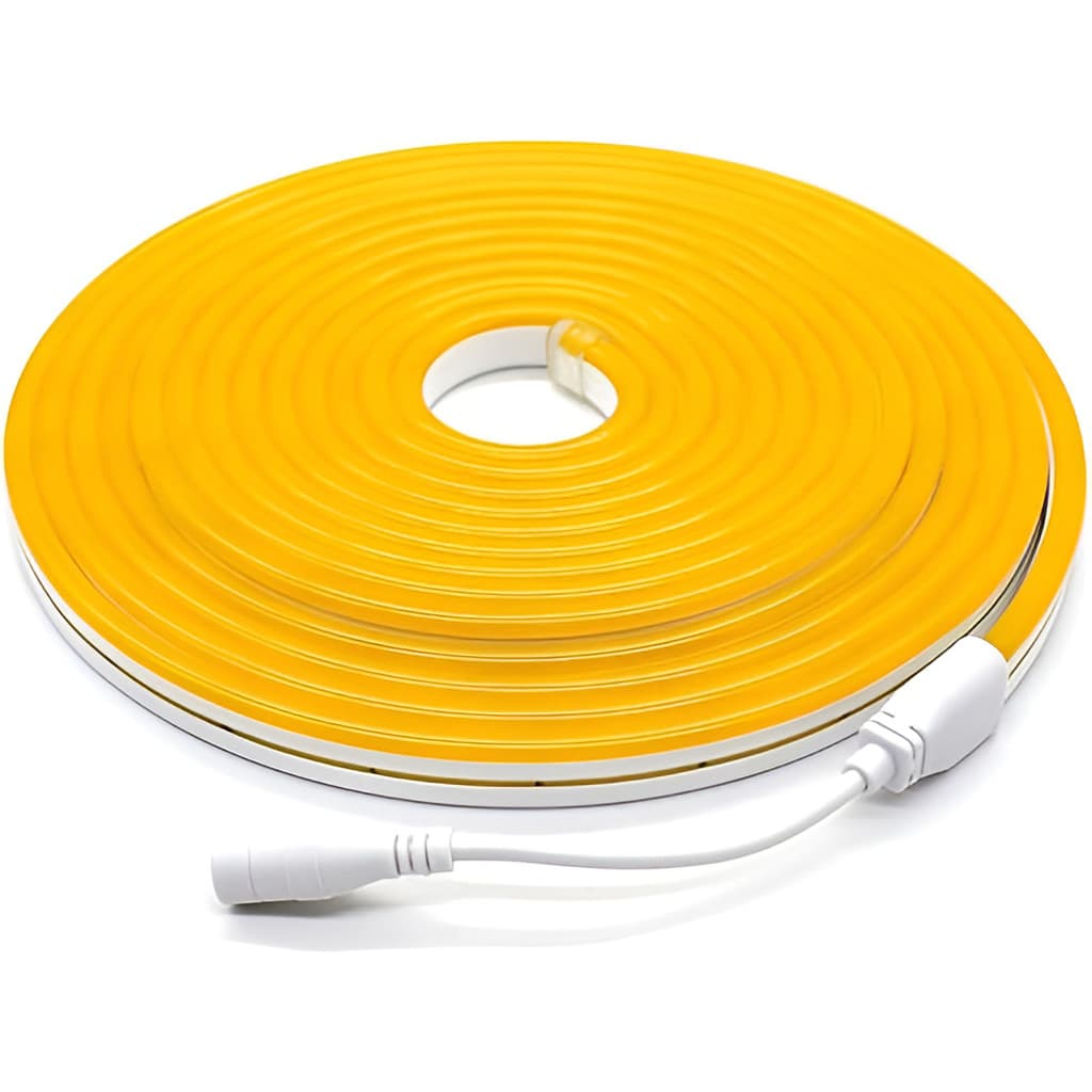 Fita Led Neon Flexível 5mts 12v Cor Branco Quente