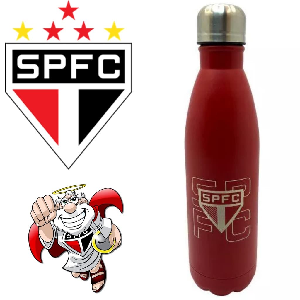 Cantil Esportivo de Aço Inox 750ml São Paulo Inquebrável Barato