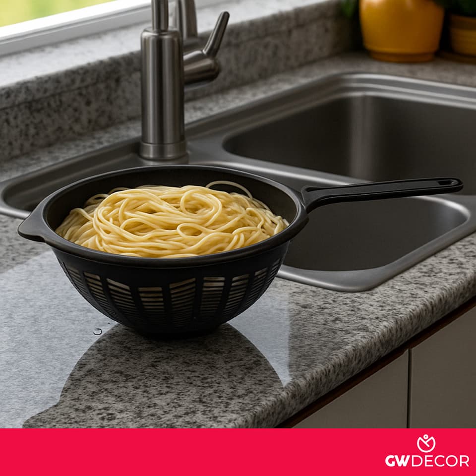 Lavador Escorredor de Massas Arroz Saladas Plastico com Cabo