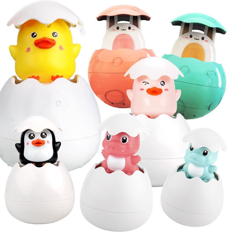 Chuveiro De Banheiro Bebê Brinquedo Crianças Banho Água Pinguim Ovo Flutuante Spray