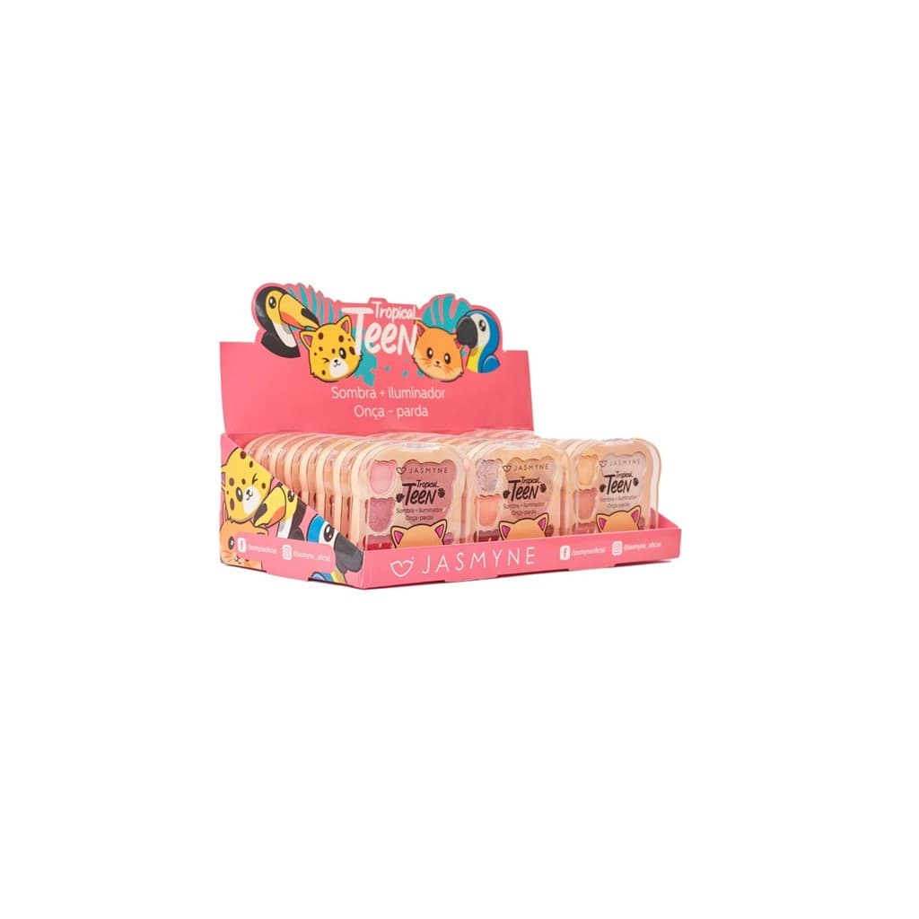 PALETA DE SOMBRA E ILUMINADOR TROPICAL TEEN - ONÇA PARDA JASMYNE JSJ06097