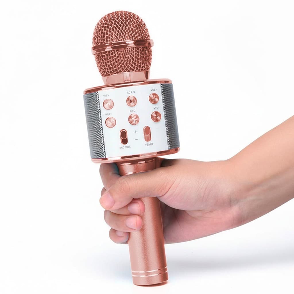 Microfone Bluetooth Sem Fio Karaokê Infantil Recarregável Portátil Tiktok Youtuber - Art Brink