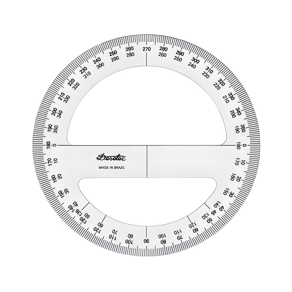 Transferidor Acrílico 3mm360º 10cm Trident Modelo 8310