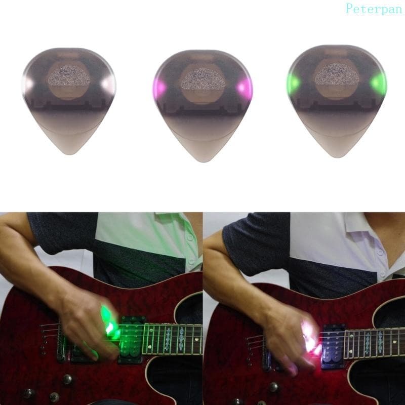 PETE LED Palheta Guitarra Folk Luminosa Para Baixo