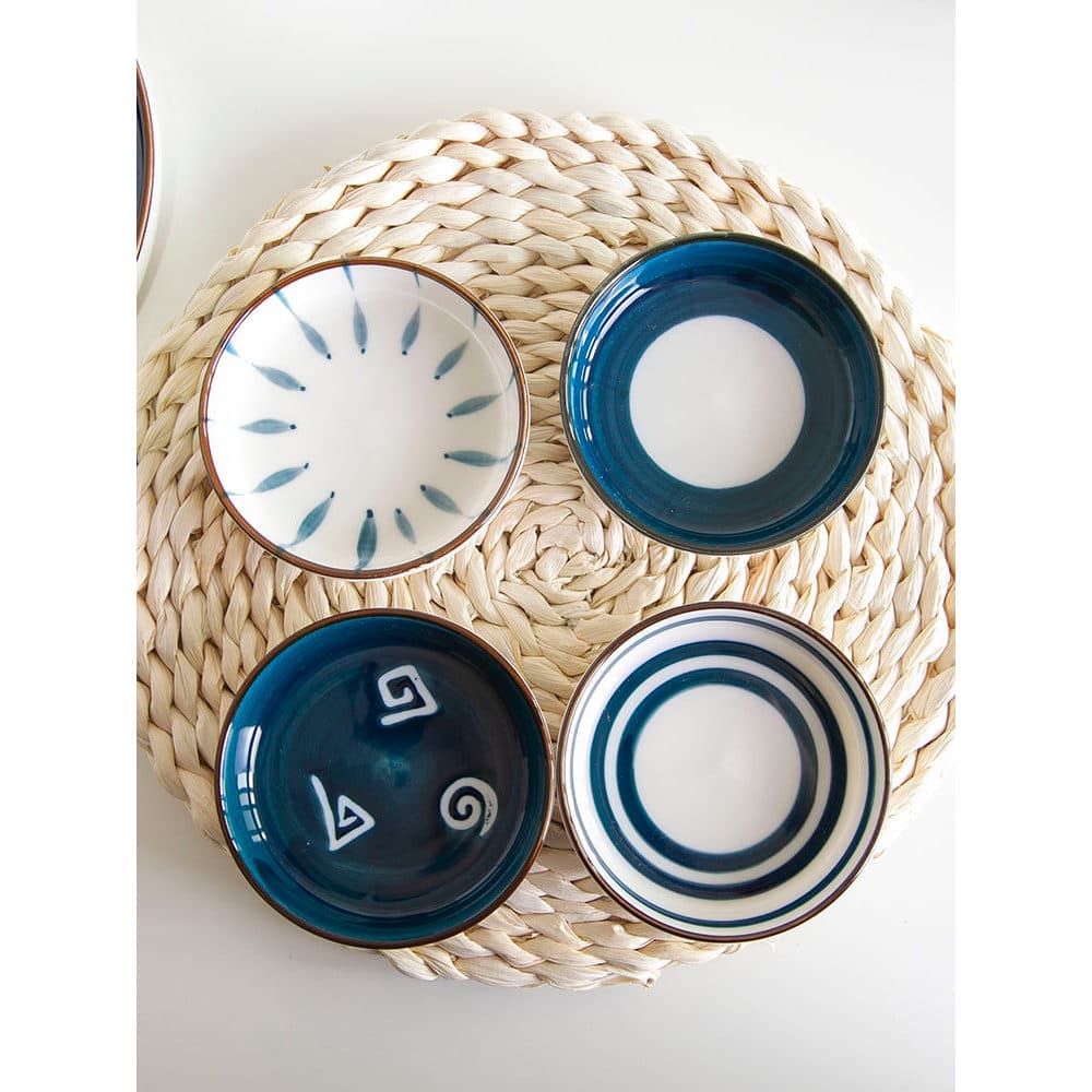 Estilo japonês quatro estações estilo japonês Underglaze cor pintada à mão prato de sabor cerâmico prato de lanche prato
