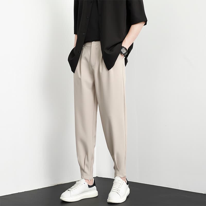 Versão coreana Harem Leggings calças masculinas High-End Drape calças verão estilo fino tornozelo comprimento pequenos p