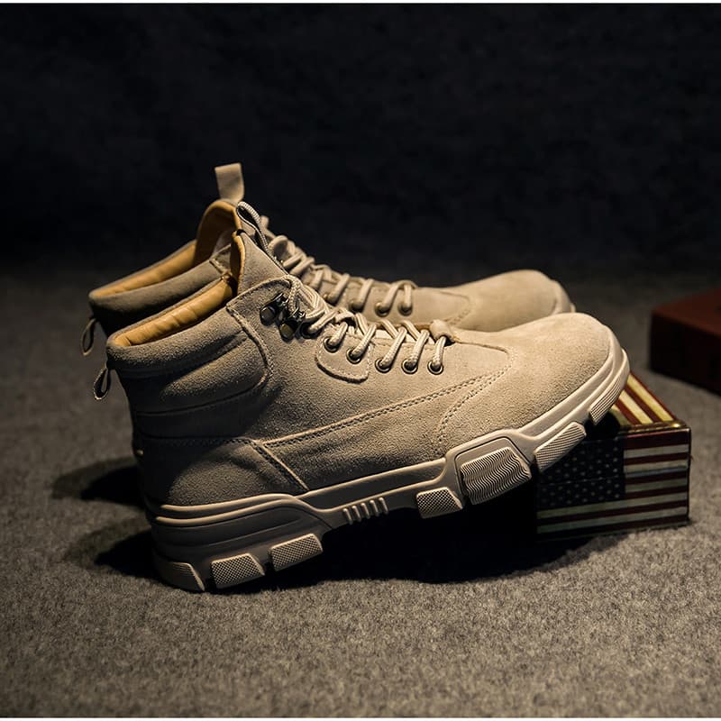 Martin botas masculinas de cano médio de couro genuíno deserto botas curtas estilo britânico Retro botas gerais All-Matc
