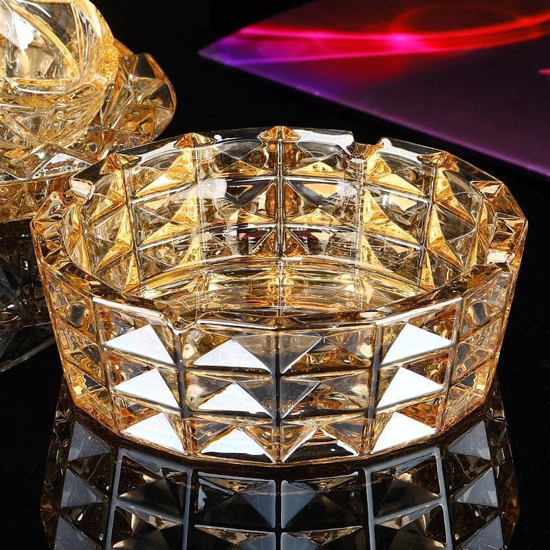 Criativo dourado Oversized cristal cinzeiro de vidro sala estar escritório Bar estilo europeu cinzeiro copo redondo