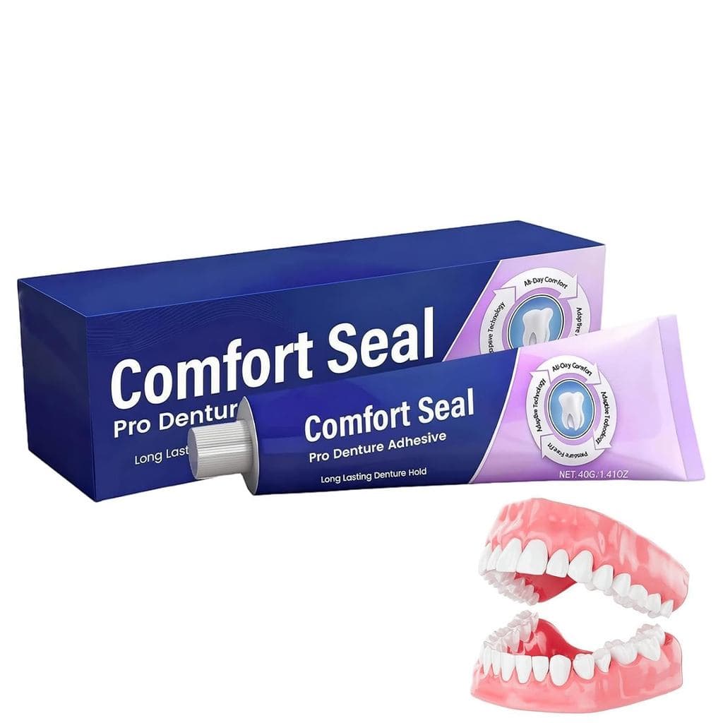 Adesivo para Dentaduras Comfort Seal Pro, Gel Adesivo Termoplástico para Dentaduras de 40g, Cola de Fixação de Longa Dur