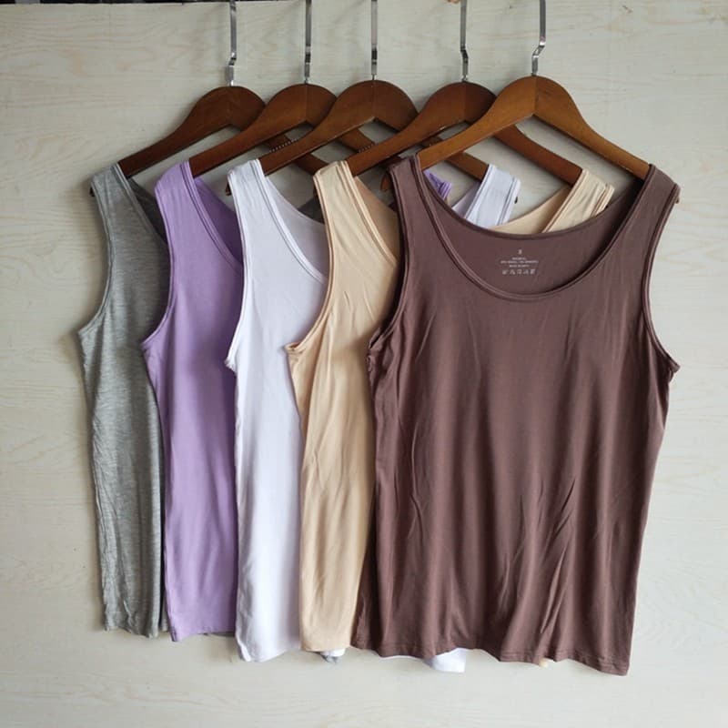 Cauda bens Modal camisola feminina fina clássica sem mangas camisa de fundo estiramento fino-ajuste interior superior pi