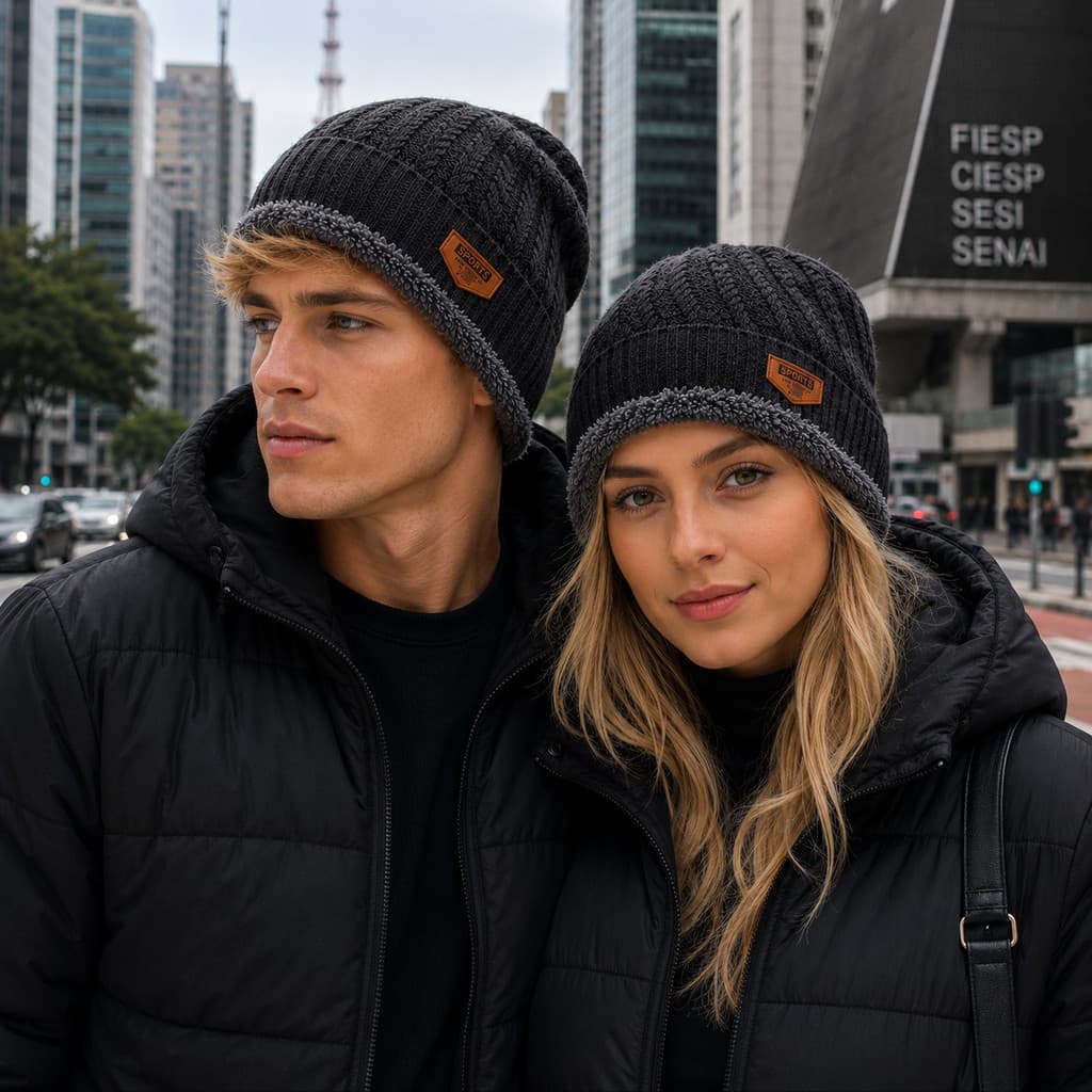 Touca Masculina de Inverno Forrada Quentinha Toca