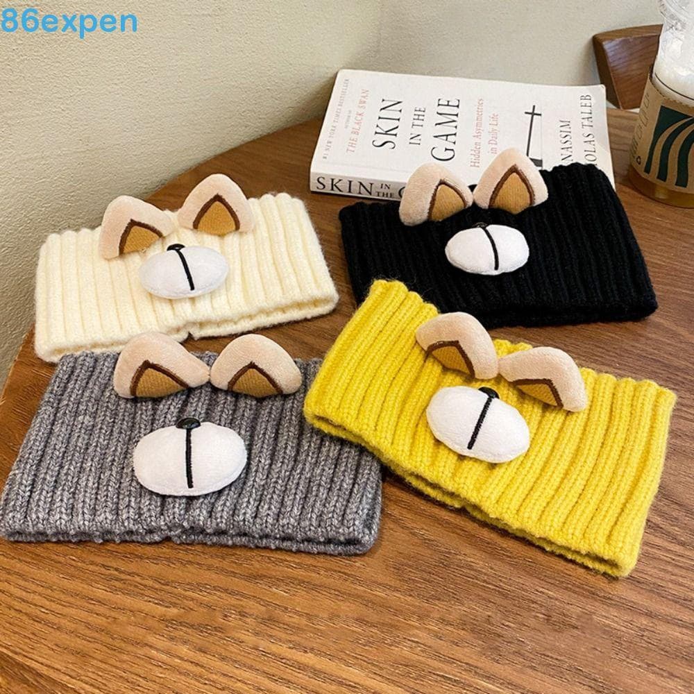 EXPEN1 Faixa De Cabeça De Urso Inverno Quente Tricô Turbante Fofo Acessórios De Cabelo Kawaii