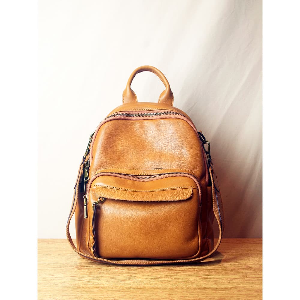 High-End sentir primeira camada de couro mochila feminina couro genuíno dupla utilização ombro mochila senhoras 2025 nov