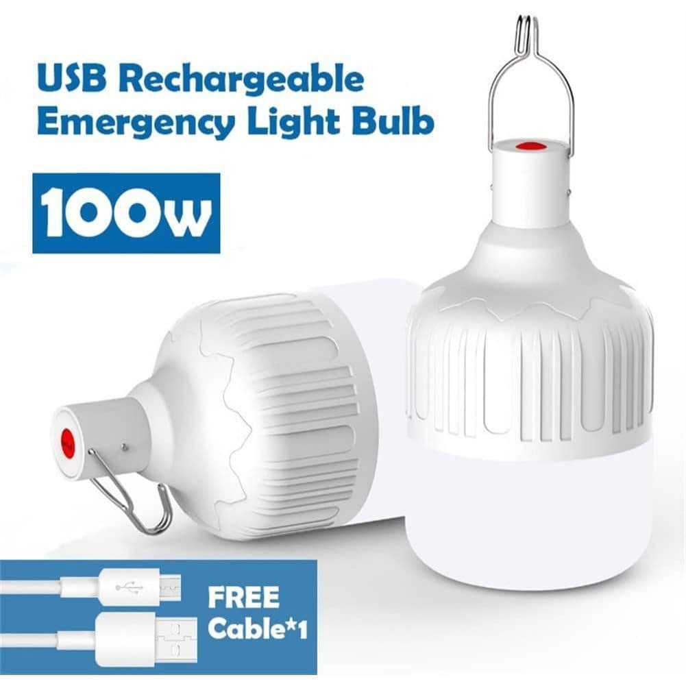 40w/100w Lâmpada Led emergência Lanterna Usb Recarregável Luz Camping Com Gancho Economia de energia
