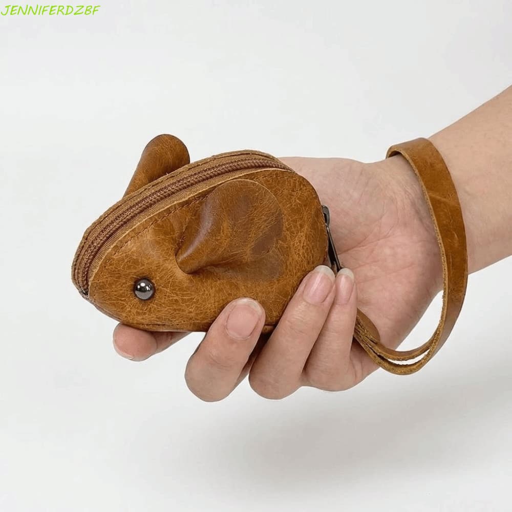 Carteiras De Mouse JENNIFERDZBF , Mini Bolsa De Moedas De Couro De Desenho Animado , Porta-Cartões Para Chave Com Zíper