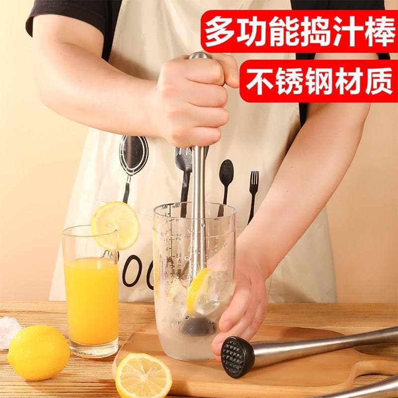 Vara de suco esmagado picolé tempestade lutador limão martelo suco vara esmagado Shaker copo aço inoxidável imprensa fru
