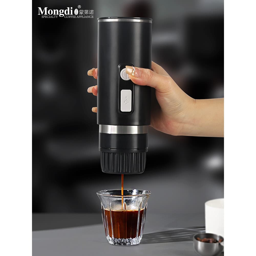 Mongdio cápsula máquina de café portátil máquina de café expresso elétrico em pó carro de viagem de dupla utilização