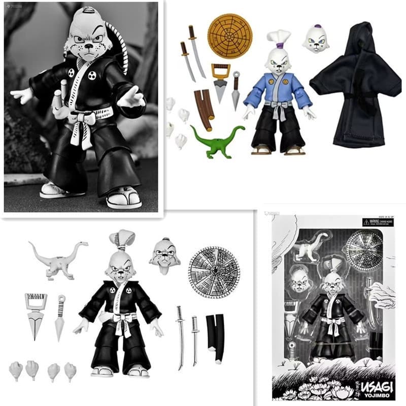 Tartarugas Ninja Adolescentes Mutantes NECA 54306 Mikey Morita Versão Preta e Branca Modelo GK Figura de Brinquedo Merch