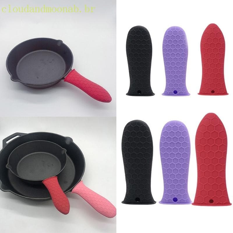 CLO Silicone Alça Quente Antiderrapante Calor Frigideiras Panelas Capa Aperto