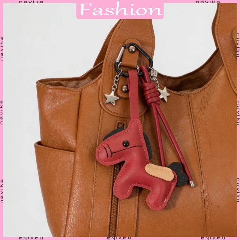 NA Elegante Cartoon Horse PU Couro Chaveiro Charme Para Ocasiões Especiais
