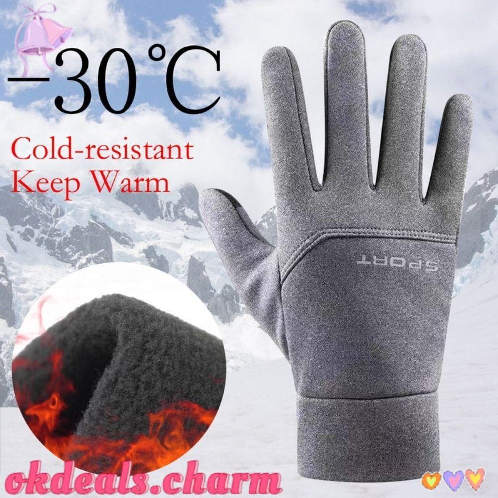 OKDEALS Luvas De Esqui Para Ciclismo , Impermeáveis Antiderrapantes Com Tela Sensível Ao Toque Inverno Forro De Lã Dedos