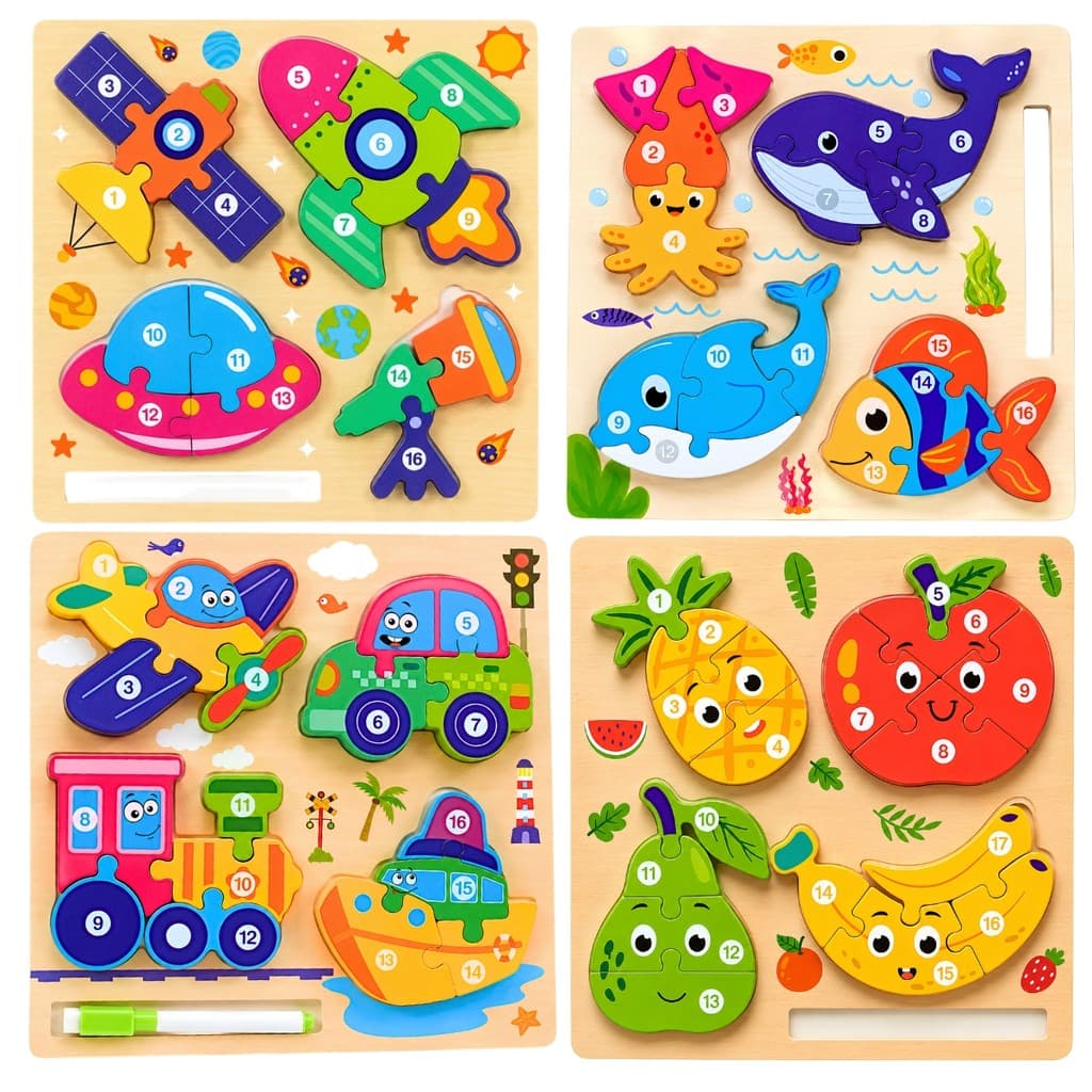 Brinquedo Pedagógico Montessori Quebra Cabeça De Madeira Com Varias Formas Coloridas Castela