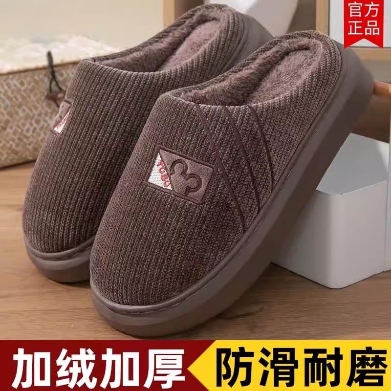 Chinelos de algodão 2025 inverno novo estilo forro de lã masculino casa interior sola grossa antiderrapante peludo taman