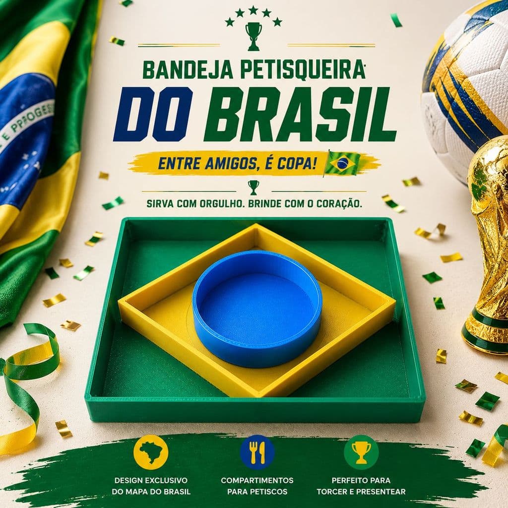 BANDEJA PETISQUEIRA BRASIL DECORAÇÃO
