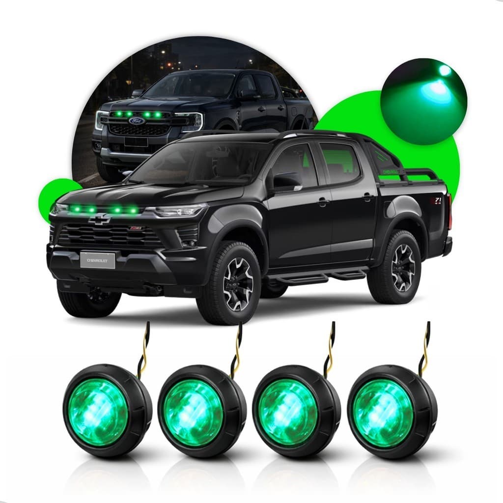Kit Luz De Grade Led Emborrachada Verde Caminhonete Pick Up hilux strada ranger f250 montana s10 Amarok L200 Triton VW