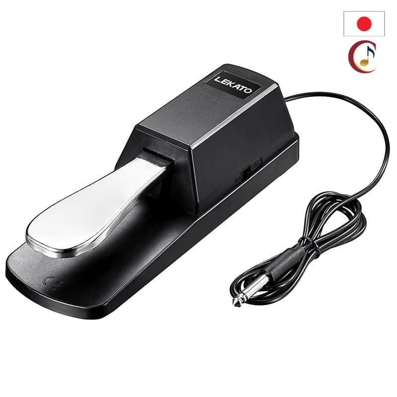 Sustain Pedal Footswitch for Keyboards, MIDI Controllers, and Digital/Electronic Pianos, Universal Piano Pedal with Pola
