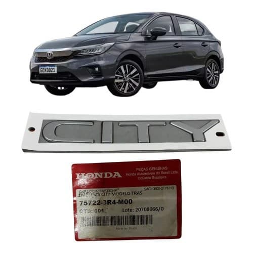 Emblema Letreiro City Honda City Sedan 2022 A 2026 Prateado