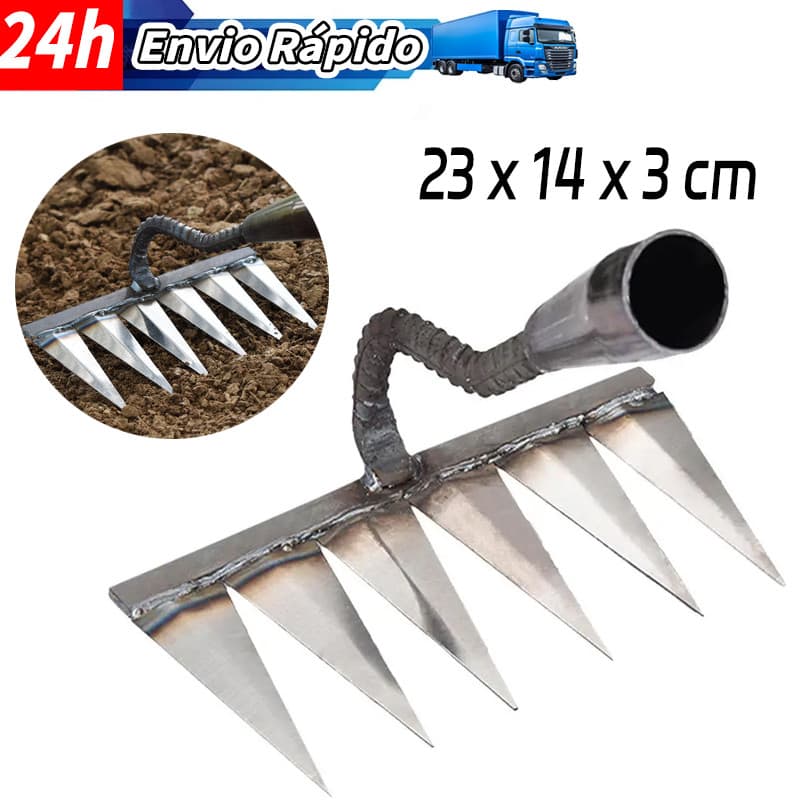 Rastelo Ancinho De Ferro Para Jardinagem Grama 5/6 Dentes