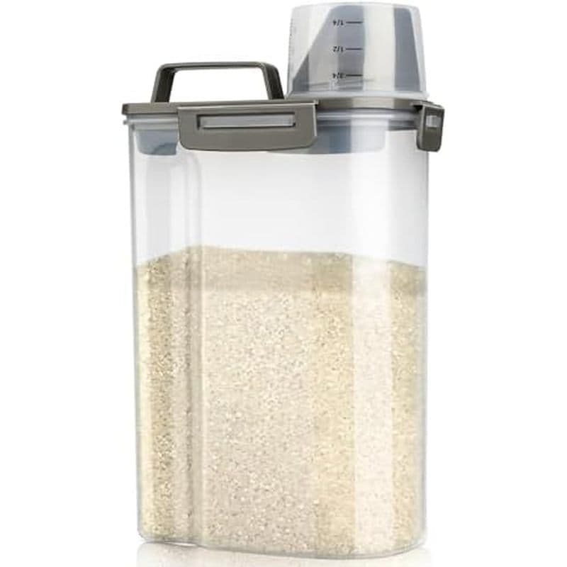 Recipiente De Armazenamento De Arroz Viretec , Hermético Para Alimentos Secos De 3 A 5 Libras Comida De Gato E Cachorro