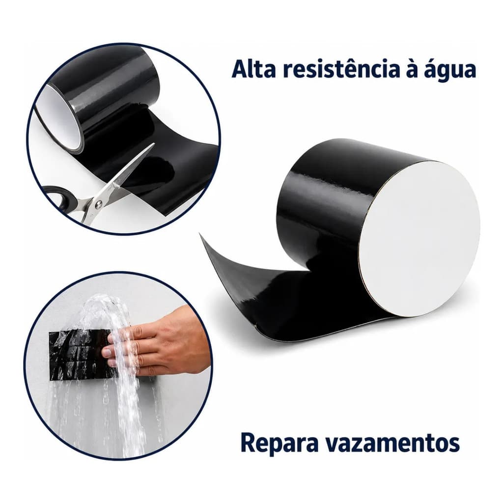 Fita Adesiva Impermeável Forte Para Cano Telhado Calha