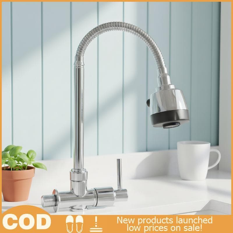 HDBR > 360 ° Torneira De Cozinha Em Aço Inoxidável Com Bico Giratório Flexível Para Limpeza De Pia S